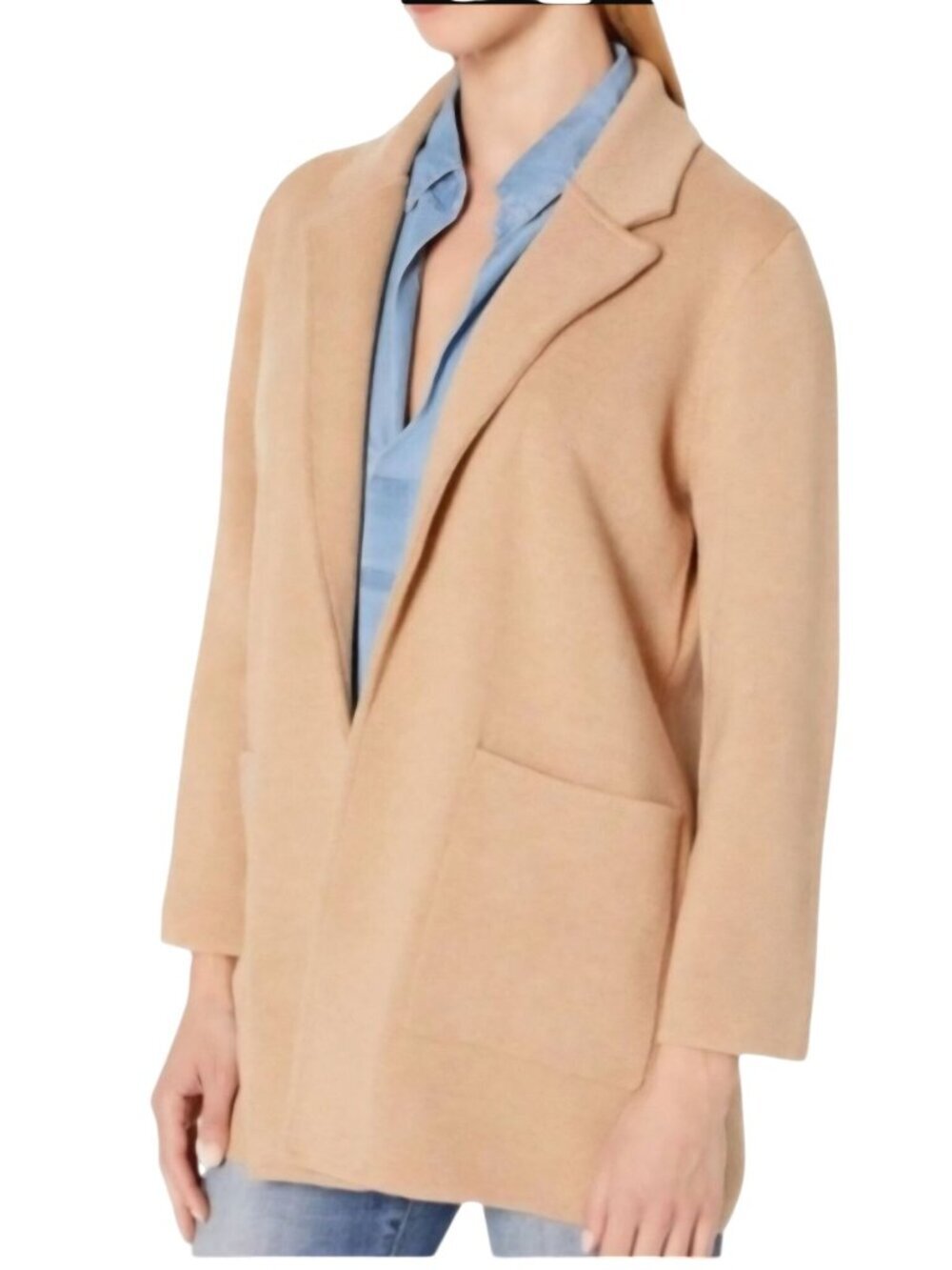 J.Crew Sophie Sweater Blazer Heather Khaki Pockets Wool Blend Size S